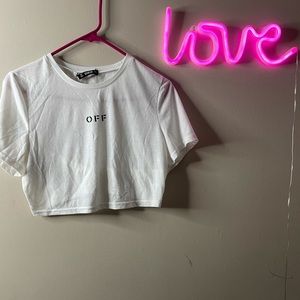 “off” crop top 🤍